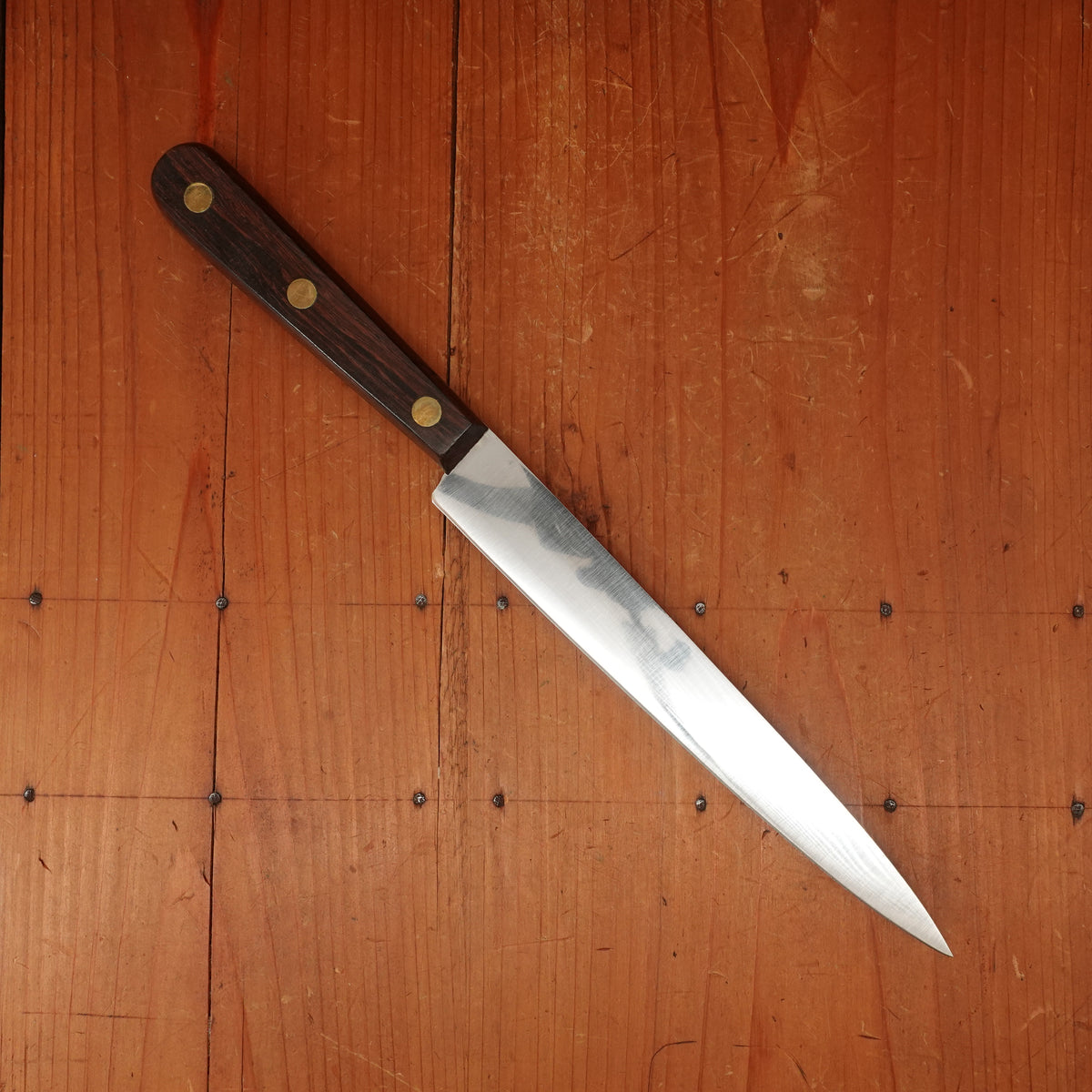 New Old Stock 20.5cm / 8" Slicer Stainless Steel Palissander Thiers, France 1960s