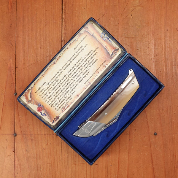 Florinox Le Méditerranée 115cm Clip Point 12C27 Slipjoint Horn Handle with Stainless Rope & Anchor Thiers, France