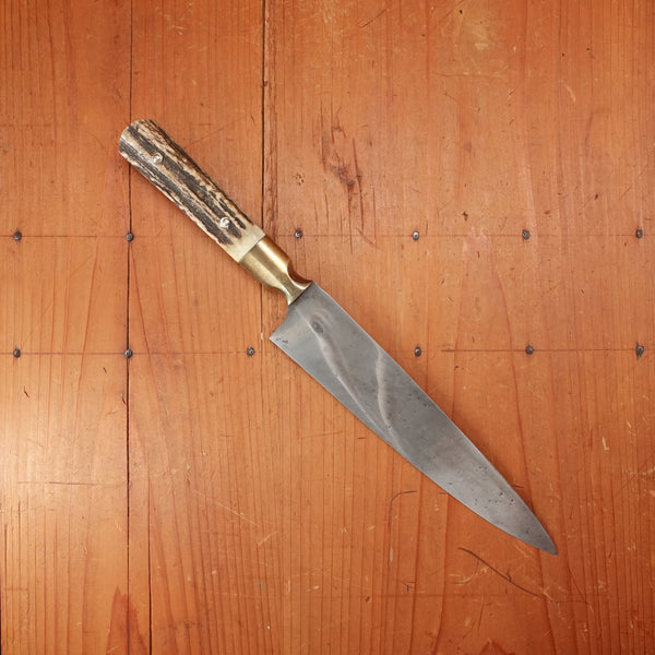 New Old Stock Friedr. Herder Abr. Sohn 7.25" Argentine Style Facón Gaucho Knife Stag Handle Solingen, Germany