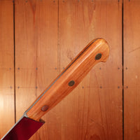 Vintage Carl Schleipper 12" Slicer Carbon Steel Cherry Handle Solingen, Germany 1960-70