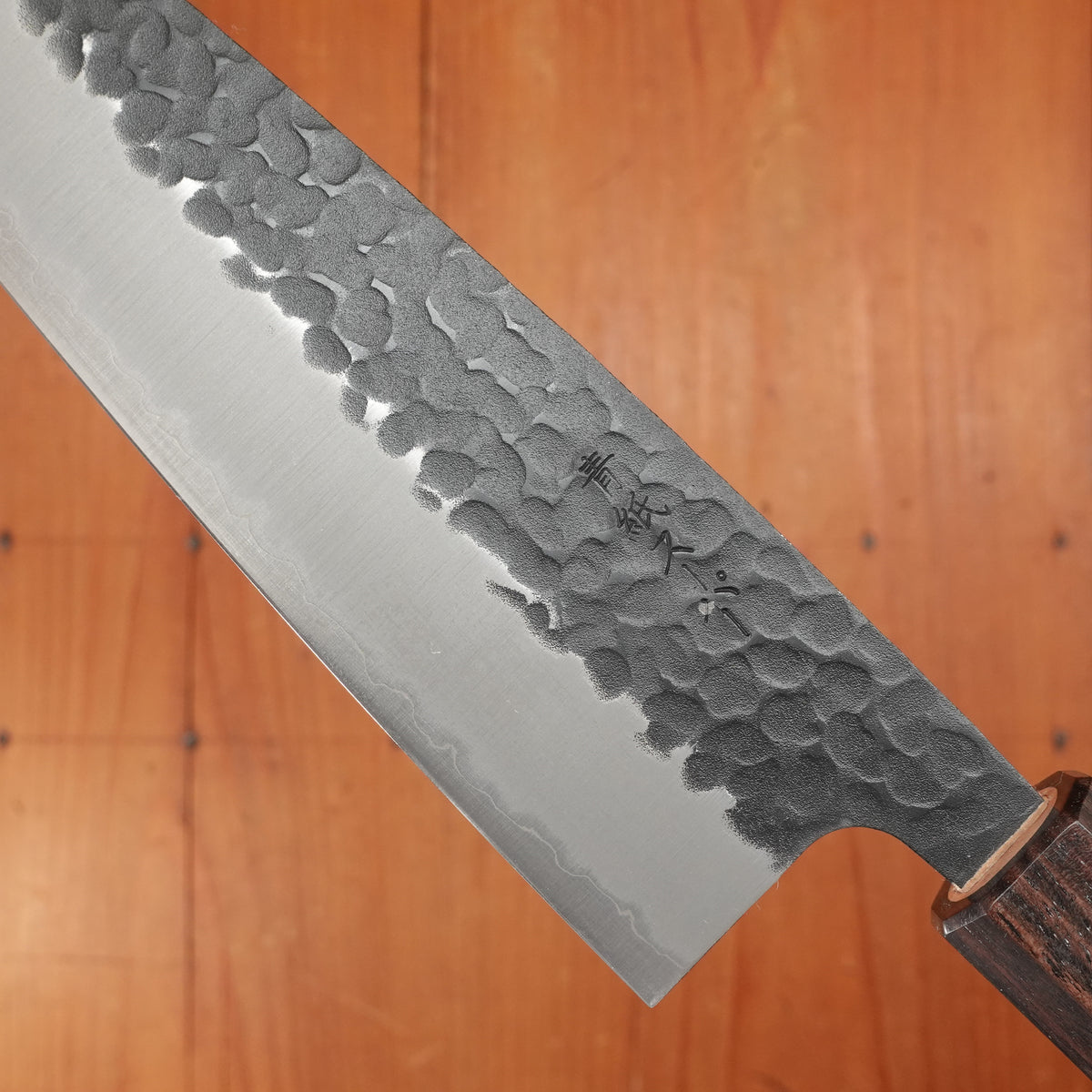 Hitohira Futana SB 170mm Santoku Aogami Super Kurouchi Tsuchime Cherry Wood