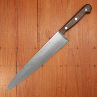 Unmarked 10.5" Chef Knife Forged Carbon Steel Transitional Solingen, Germany 1960s