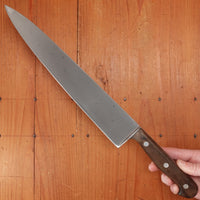 Unmarked 10.5" Chef Knife Forged Carbon Steel Transitional Solingen, Germany 1960s