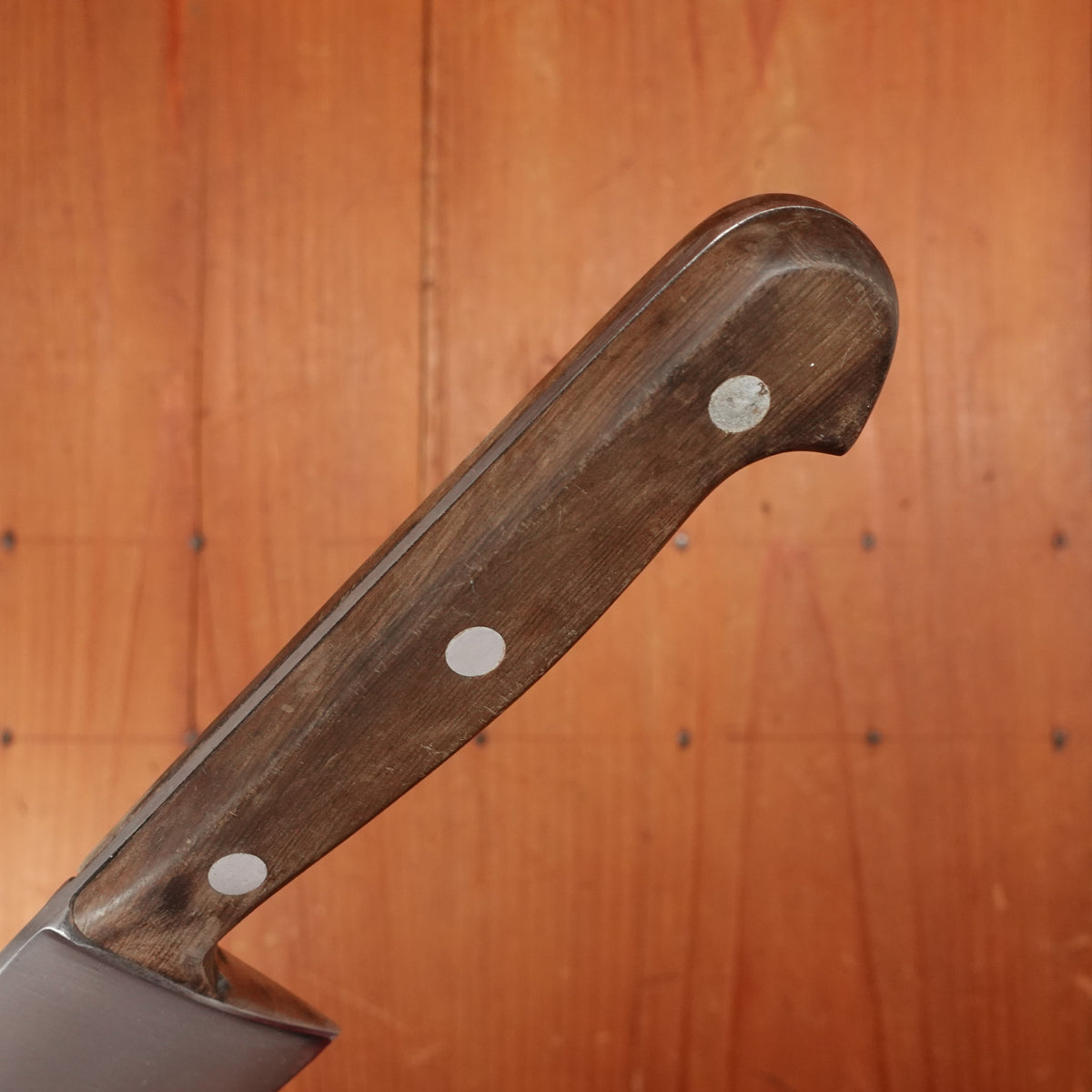 Unmarked 10.5" Chef Knife Forged Carbon Steel Transitional Solingen, Germany 1960s