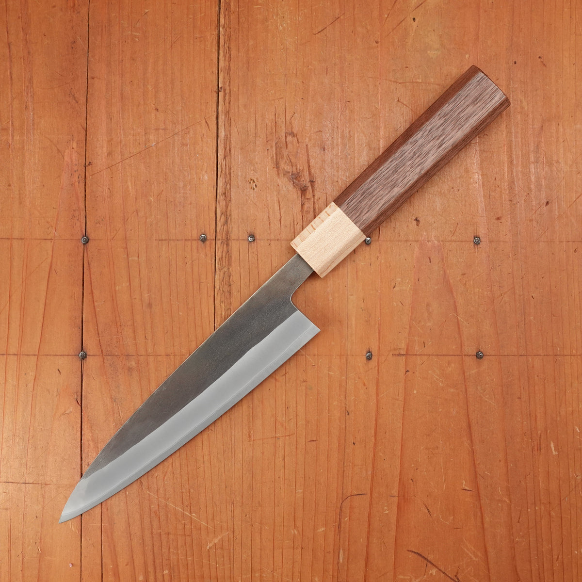 Hitohira TD 165mm Gyuto Stainless Clad Aogami 2 Kurouchi Walnut Handle
