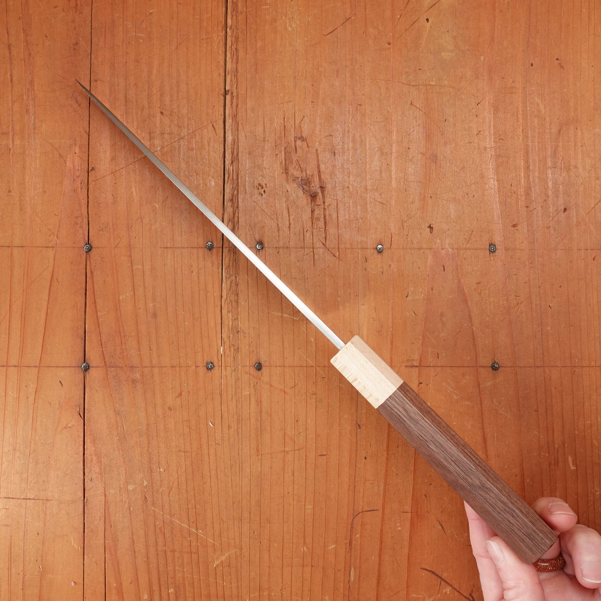 Hitohira TD 165mm Gyuto Stainless Clad Aogami 2 Kurouchi Walnut Handle