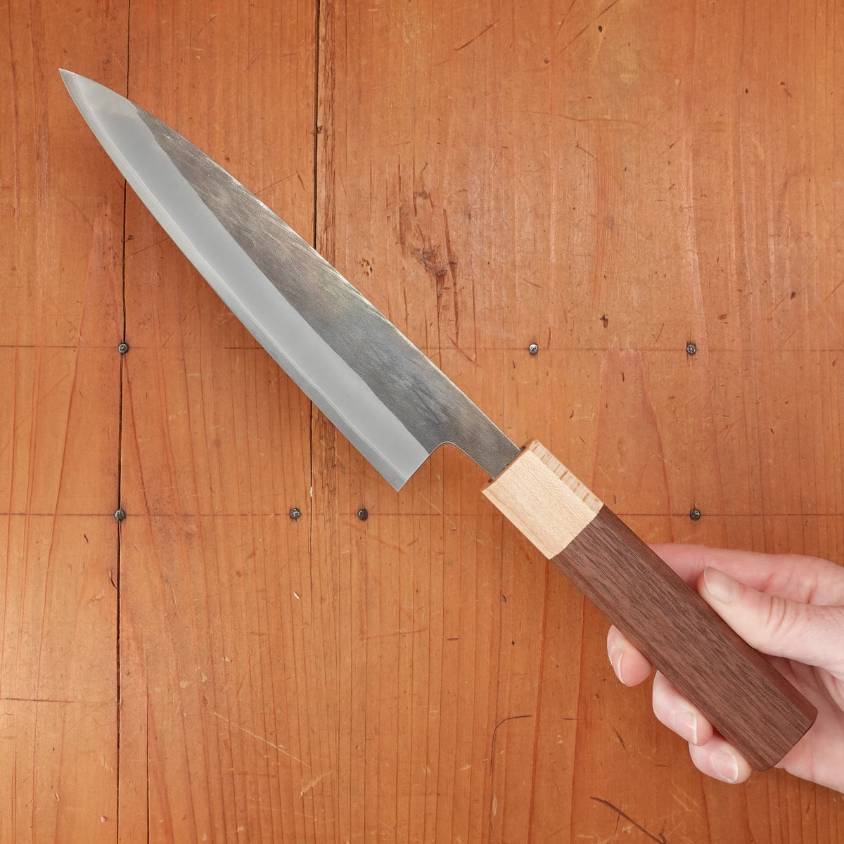 Hitohira TD 165mm Gyuto Stainless Clad Aogami 2 Kurouchi Walnut Handle