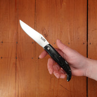 Pallares Pedraforca 11.5cm Clip Point Stainless Steel Lockback Black Micarta Handle
