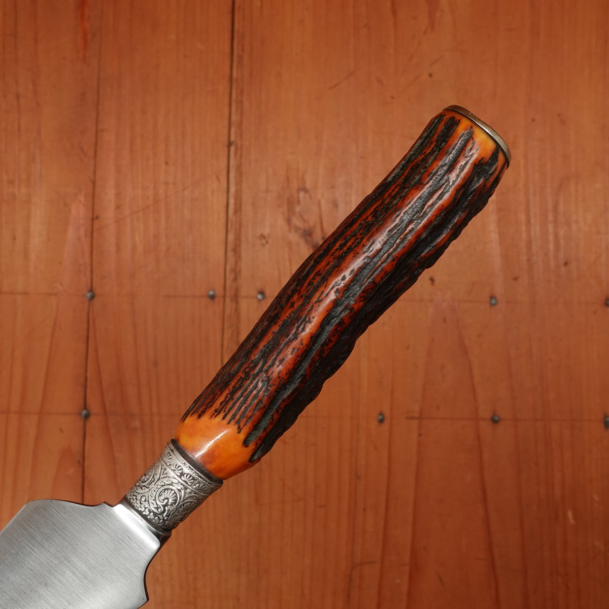 J Russell 'California Carver' Style Carving Knife Carbon Steel Nickel Stag