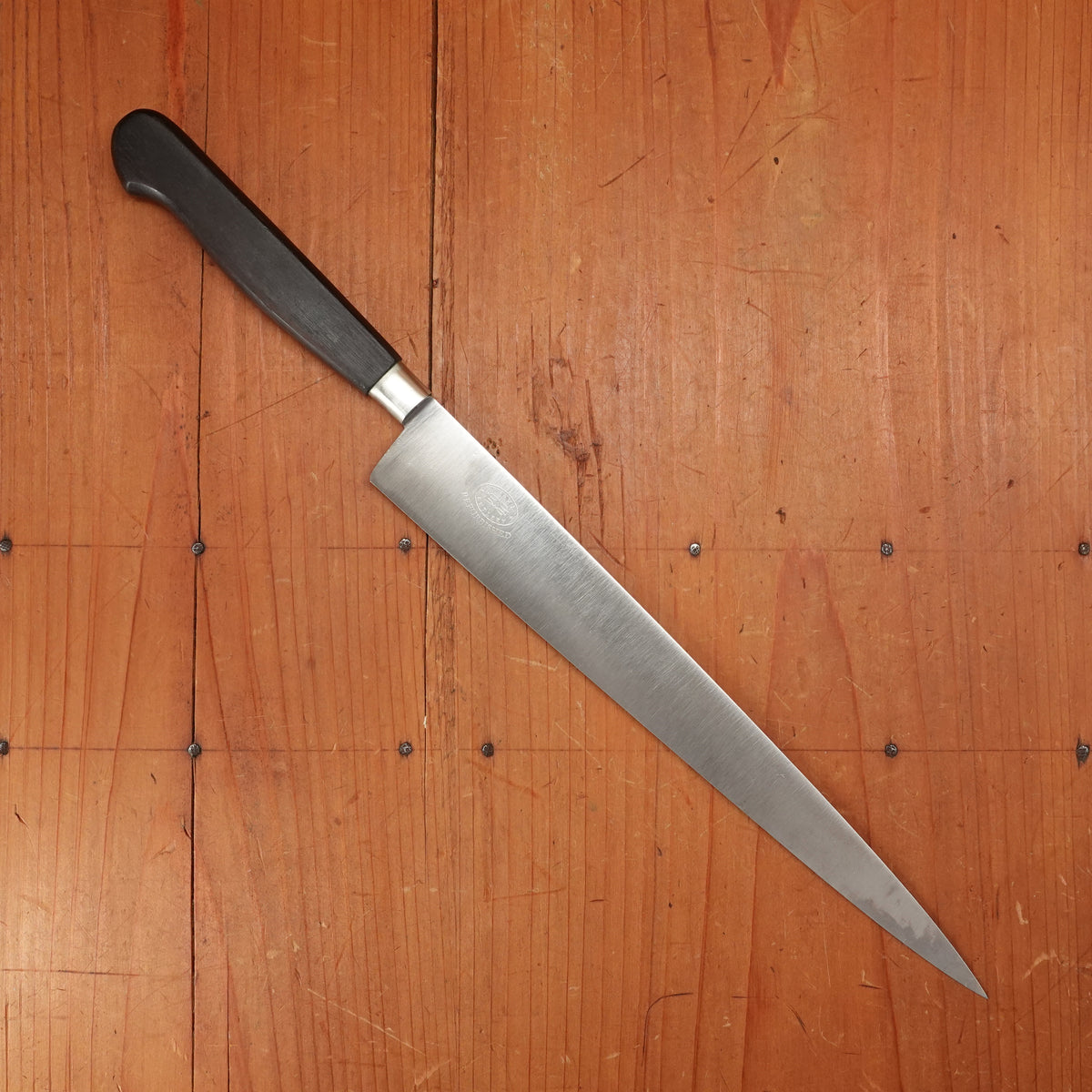Friedr Herder Constant 9.25" Slicer Forged Stainless Nogent Style Handle Solingen, Germany 1950s