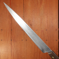 Unmarked 10" Narrow Chef / Wide Slicer Carbon Steel Refurbished Walnut Handle USA 1930-70