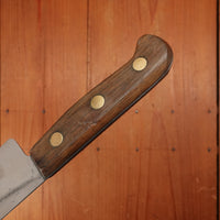 Unmarked 10" Narrow Chef / Wide Slicer Carbon Steel Refurbished Walnut Handle USA 1930-70