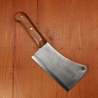 Unmarked 5.75" Heavy Cleaver Carbon Steel Custom Handle 21.5 oz USA