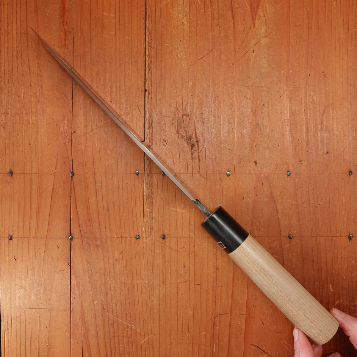 Morihei Munetsugu 210mm Ai Deba Shirogami 2 Ho Wood Handle