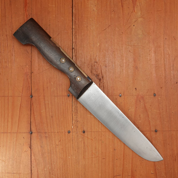 L'Enfer 16.5cm / 6.75" Plate-Semelle Boucher Carbon Steel 3 Rosettes Rosewood Handle 1920-30s?