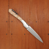 Fontenille Pataud Vendetta 12cm Pocket Knife Stainless Lockback Curly Birch with Corkscrew