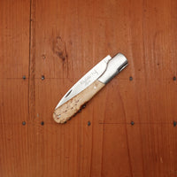Fontenille Pataud Vendetta 12cm Pocket Knife Stainless Lockback Curly Birch with Corkscrew