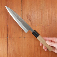 Hitohira TD 150mm Petty Stainless Clad Aogami 2 Kurouchi Ho Wood Handle (D-Shape)