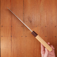 Sakai Kikumori Nakagawa 185mm Nakiri Stainless Clad Shirogami 1 Keyaki with Saya