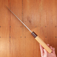 Sakai Kikumori Nakagawa 210mm Gyuto Stainless Clad Shirogami 1 Keyaki with Saya