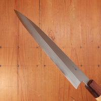 Sakai Kikumori Nakagawa 210mm Gyuto Stainless Clad Shirogami 1 Keyaki with Saya