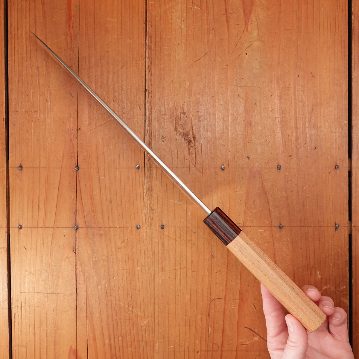Sakai Kikumori Nakagawa 240mm Gyuto Stainless Clad Shirogami 1 Keyaki with Saya