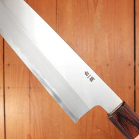 Sakai Kikumori Nakagawa 240mm Gyuto Stainless Clad Shirogami 1 Keyaki with Saya