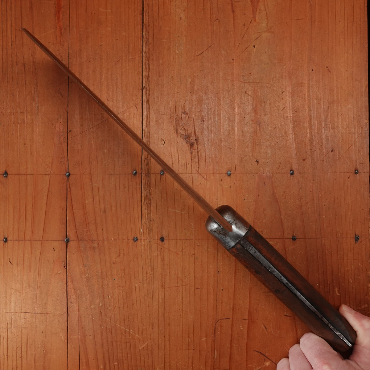 L & I J White 8" Cleaver Laminated Carbon Steel Walnut Handle Buffalo, NY ~1880-1920