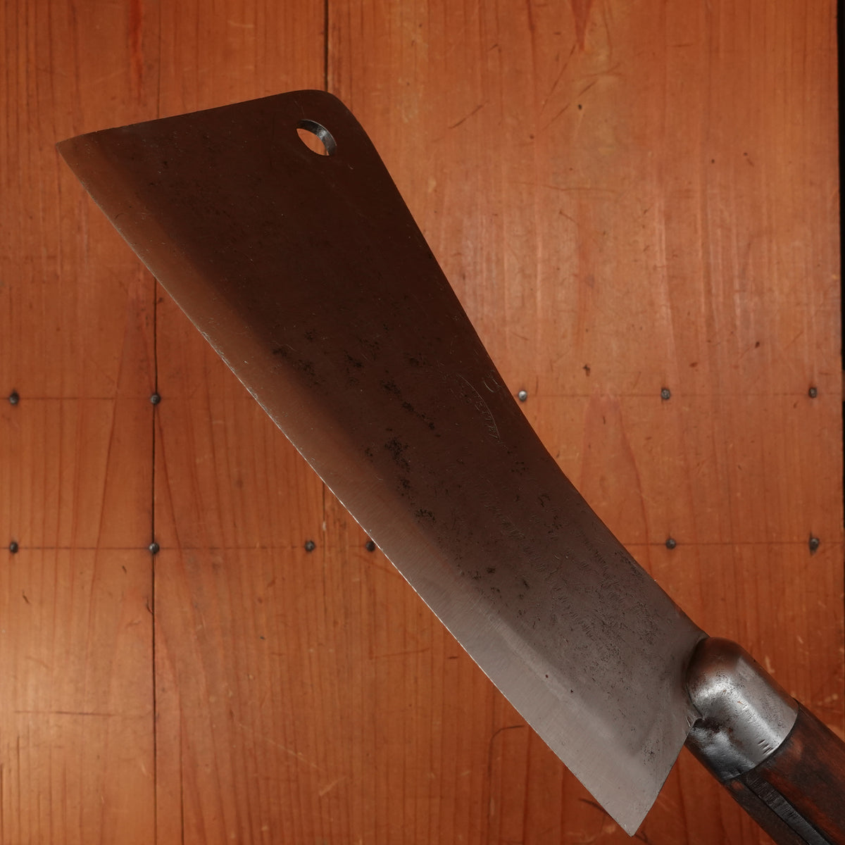 L & I J White 8" Cleaver Laminated Carbon Steel Walnut Handle Buffalo, NY ~1880-1920