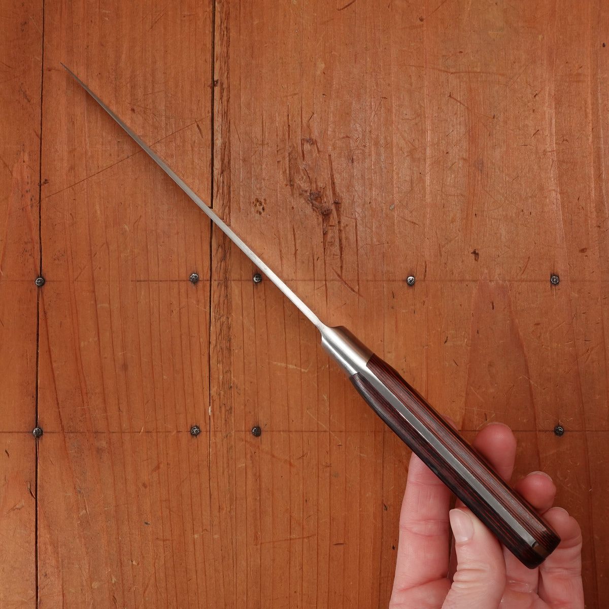 Thiers Issard / Lee Valley 6" Ideal Pattern Chef Knife Stainless Steel Red Pakka Handle Thiers, France 1990-2000