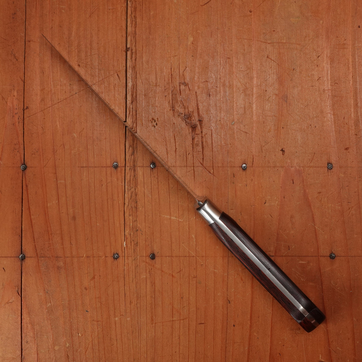Thiers Issard / Lee Valley 6" Ideal Pattern Chef Knife Stainless Steel Red Pakka Handle Thiers, France 1990-2000