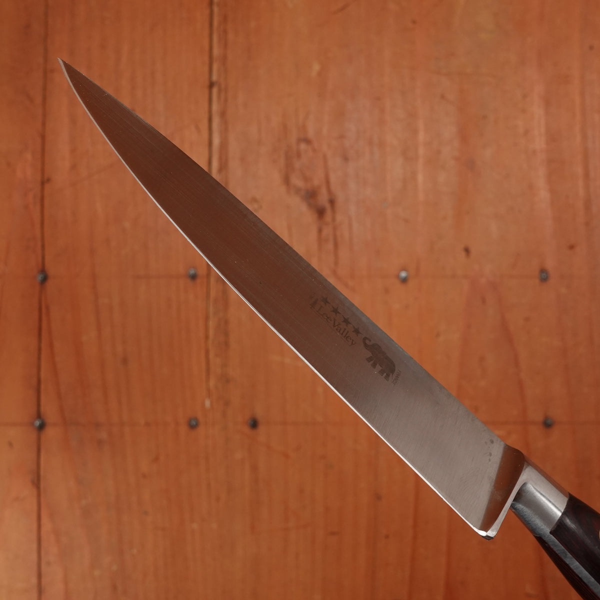 Thiers Issard / Lee Valley 6" Ideal Pattern Chef Knife Stainless Steel Red Pakka Handle Thiers, France 1990-2000