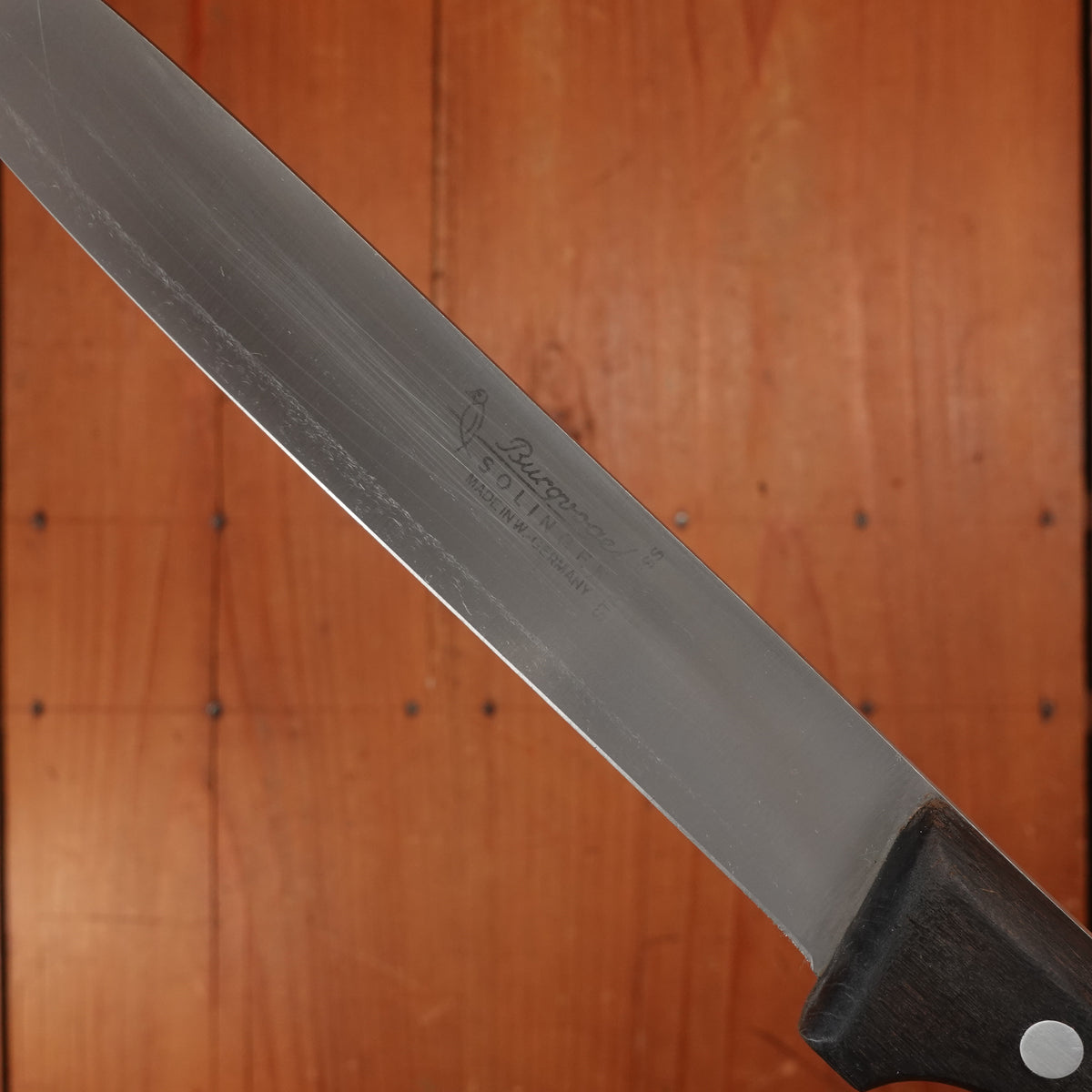 Burgvogel 8" Slicer Stainless Steel Walnut Handle Solingen, W. Germany 1970-90