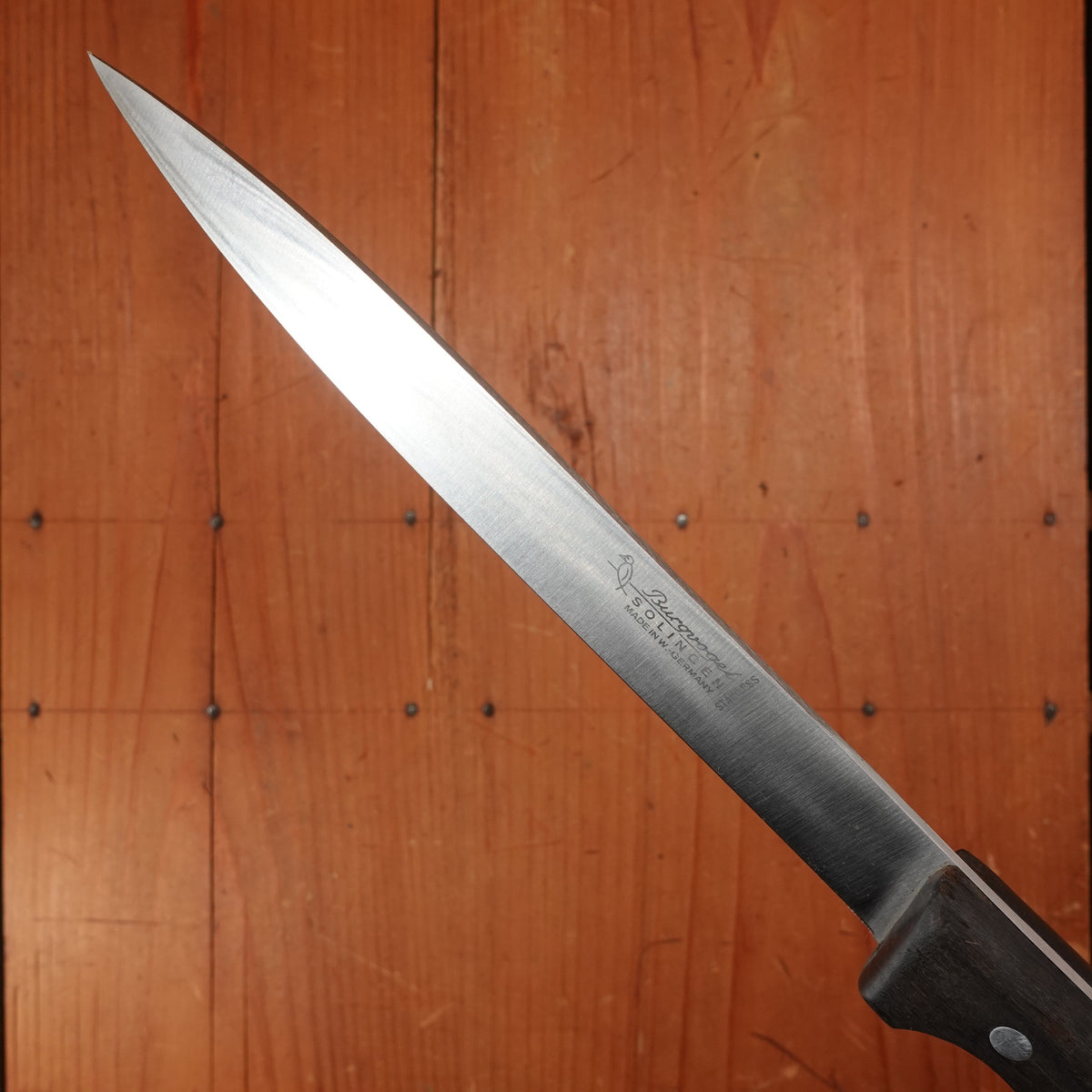 Burgvogel 8" Slicer Stainless Steel Walnut Handle Solingen, W. Germany 1970-90