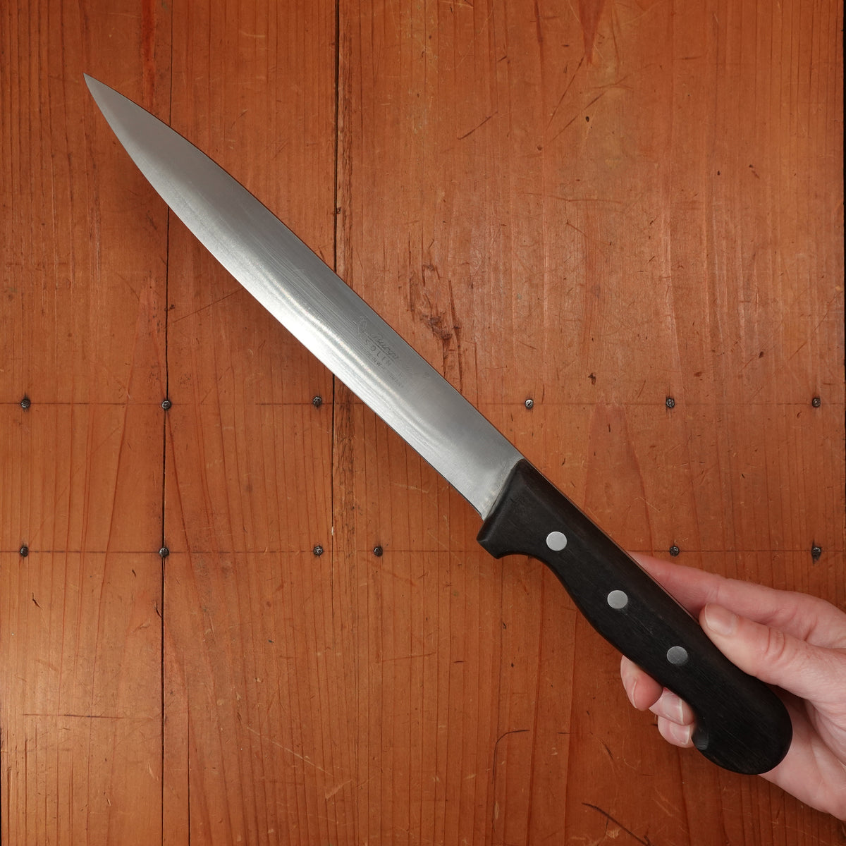 Burgvogel 8" Slicer Stainless Steel Walnut Handle Solingen, W. Germany 1970-90