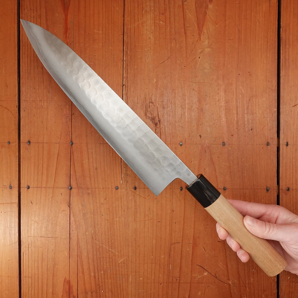 Vintage Yoshikane 240mm Wa-Gyuto SKD Tsuchime with New Old Stock Ho & Horn Handle