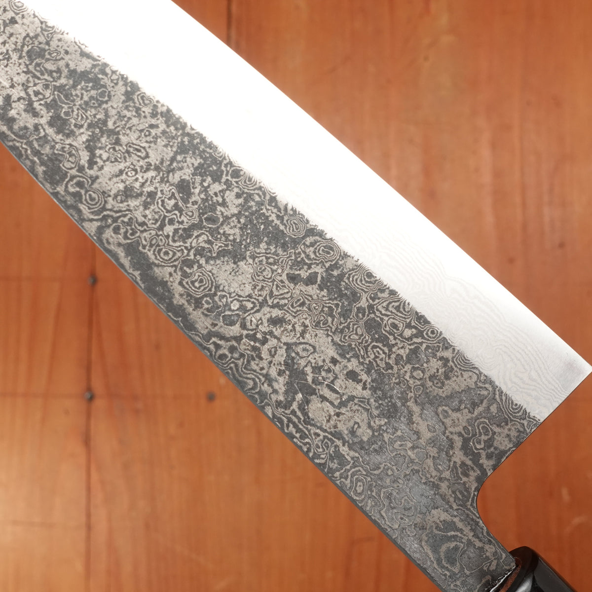 New Old Stock Yoshikane 180mm Wa-Santoku SLD Suminagashi Damascus with New Enju & Horn Handle
