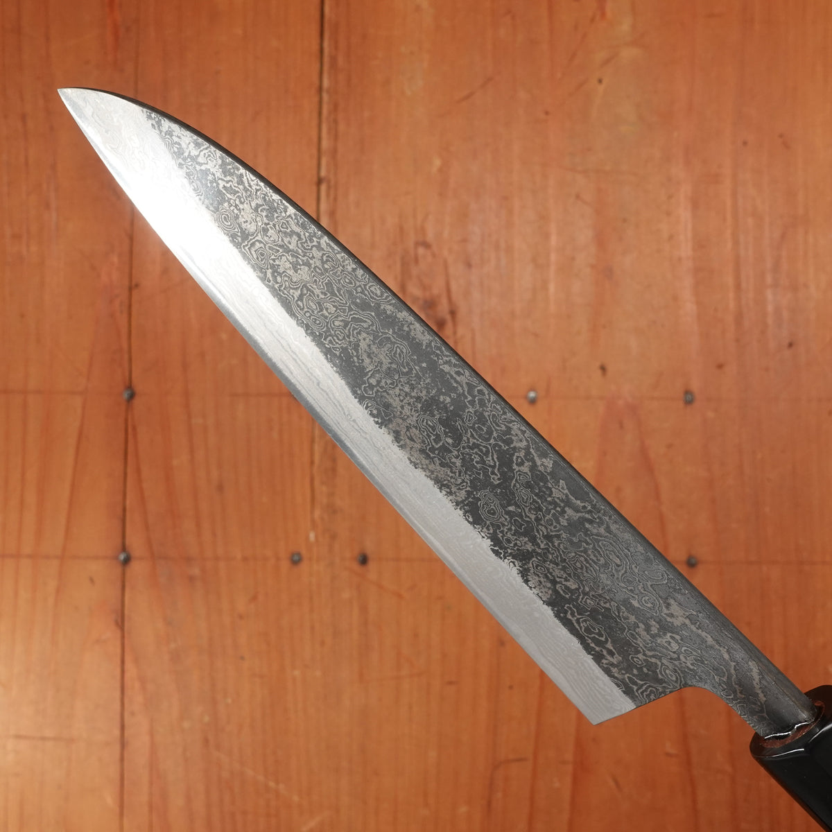 New Old Stock Yoshikane 180mm Wa-Santoku SLD Suminagashi Damascus with New Enju & Horn Handle