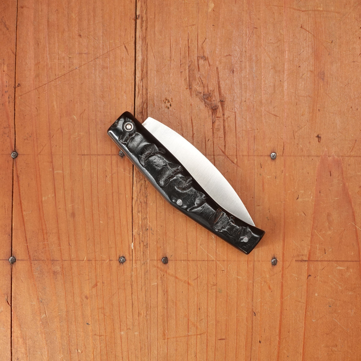 Pallares Busa 10cm Drop Point Stainless Steel Friction Lock Dark Ram Horn Handle