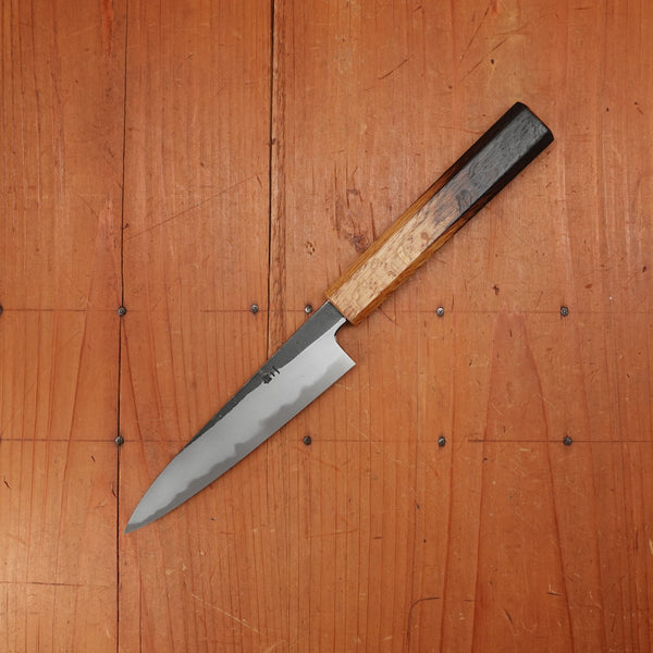 Hado Sumi 135mm Petty Shirogami 2 Kurouchi Finish Burnt Oak Handle