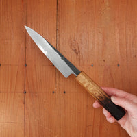 Hado Sumi 135mm Petty Shirogami 2 Kurouchi Finish Burnt Oak Handle