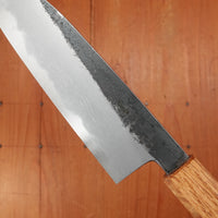 Hado Sumi 165mm Santoku Shirogami 2 Kurouchi Finish Burnt Oak Handle
