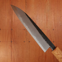 Hado Sumi 165mm Santoku Shirogami 2 Kurouchi Finish Burnt Oak Handle