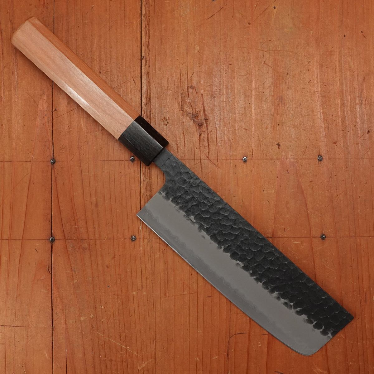 Hitohira Futana SB 165mm Nakiri Aogami Super Kurouchi Tsuchime Cherry Wood