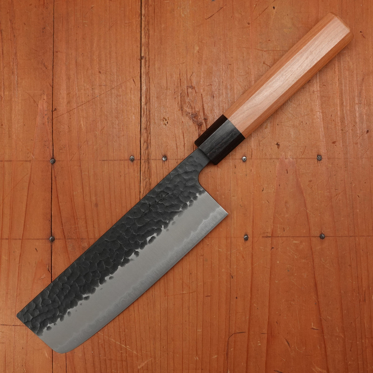 Hitohira Futana SB 165mm Nakiri Aogami Super Kurouchi Tsuchime Cherry Wood