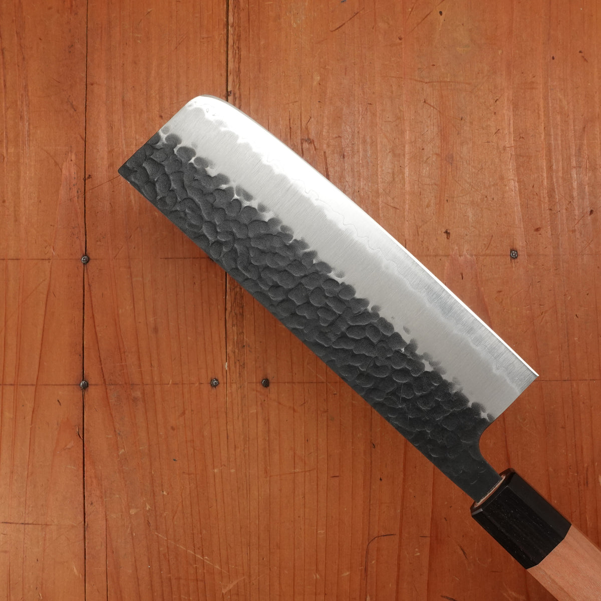 Hitohira Futana SB 165mm Nakiri Aogami Super Kurouchi Tsuchime Cherry Wood