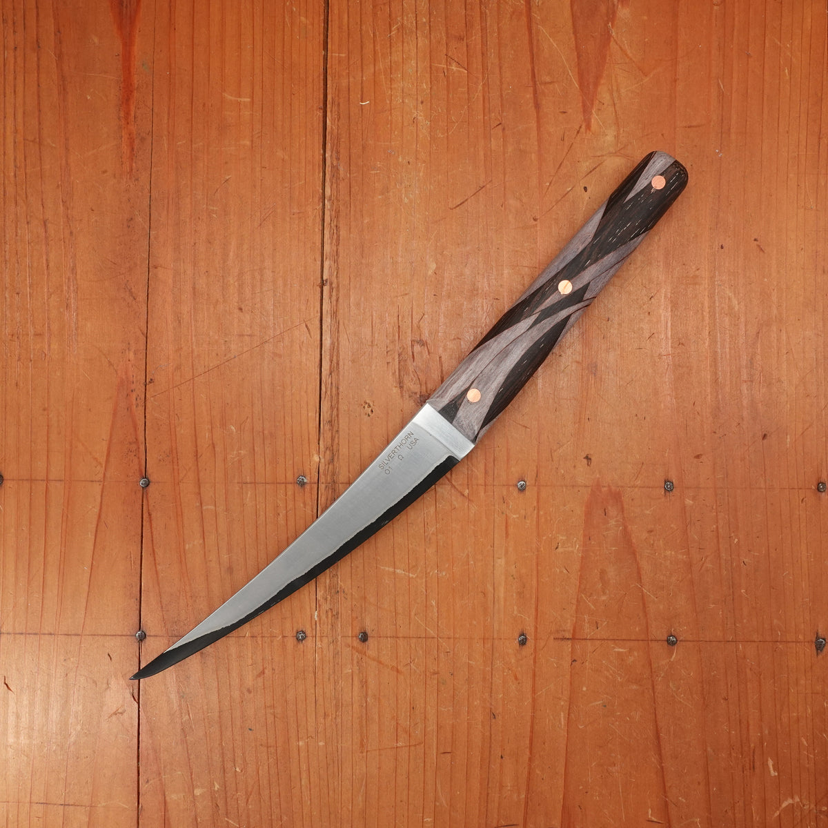 Silverthorn 6" Boning San Mai Stainless Clad O1 Carbon Steel Wildwood Handle G/W