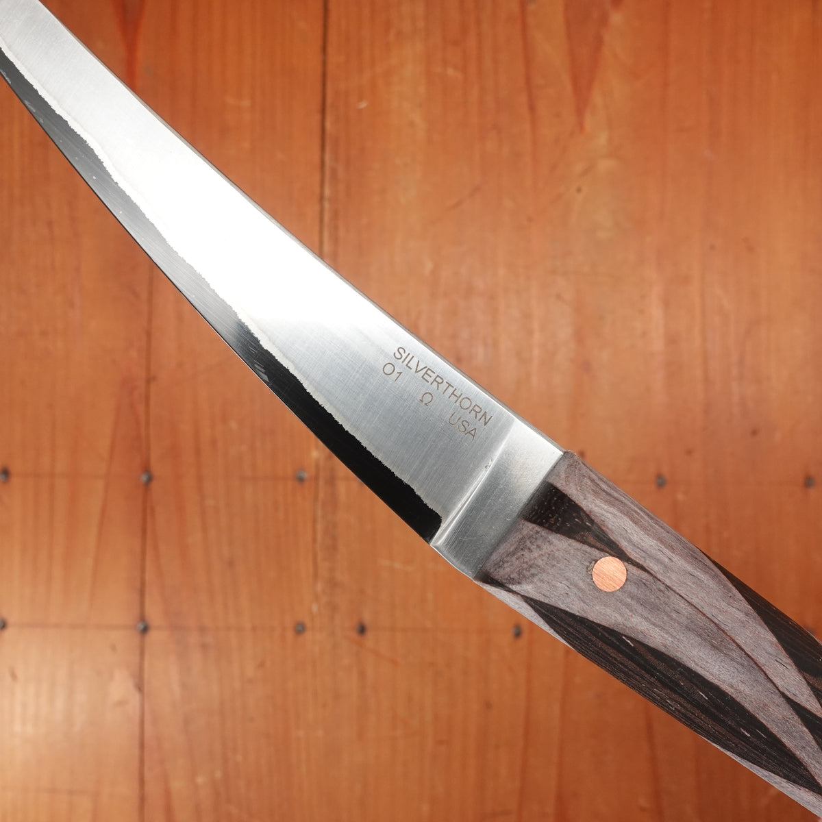 Silverthorn 6" Boning San Mai Stainless Clad O1 Carbon Steel Wildwood Handle G/W