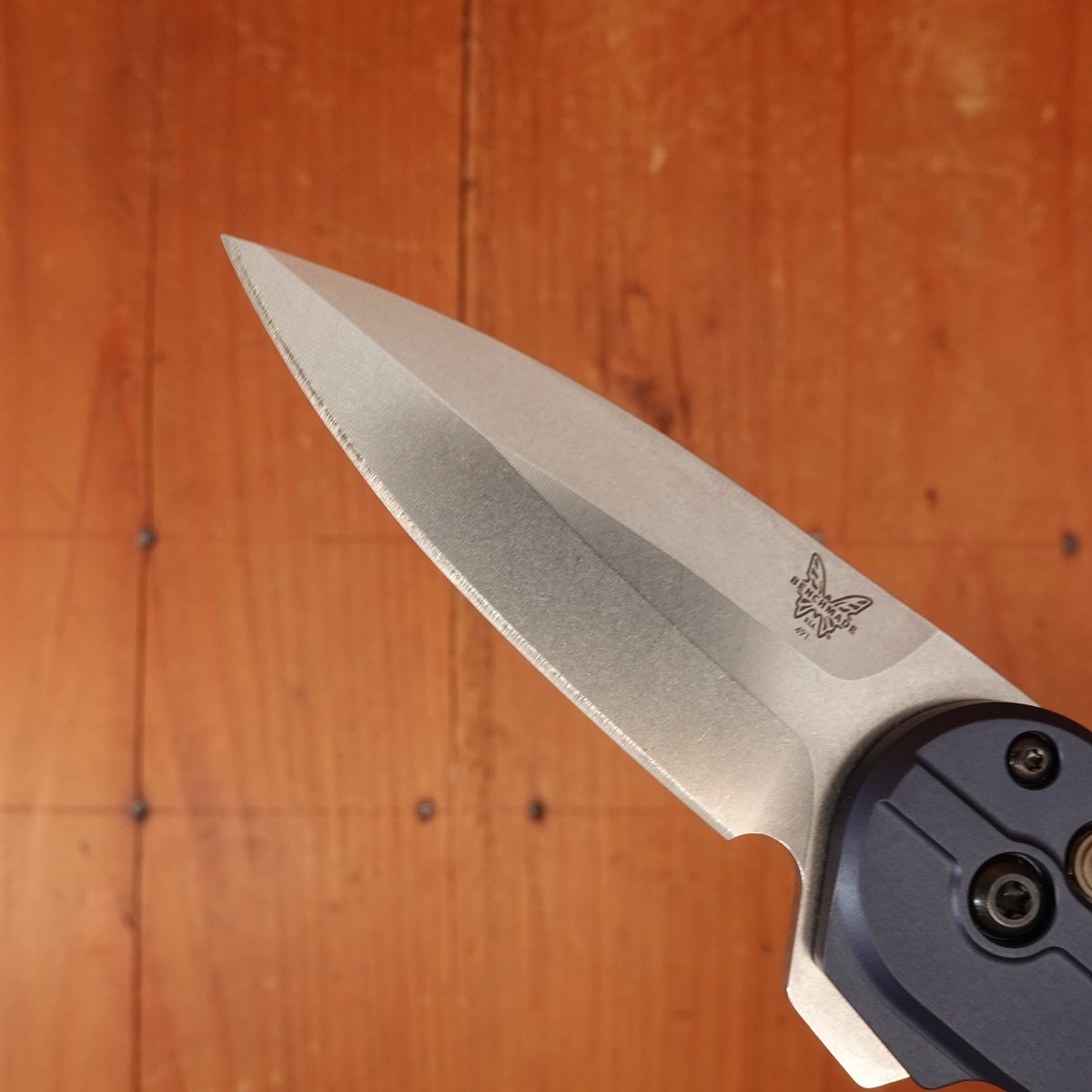 Benchmade 491 Lowden Spear Point Stainless Steel AXIS® Lock Crater Blue Handle