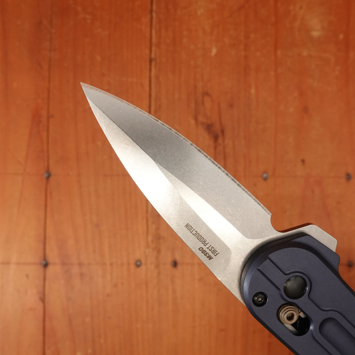 Benchmade 491 Lowden Spear Point Stainless Steel AXIS® Lock Crater Blue Handle
